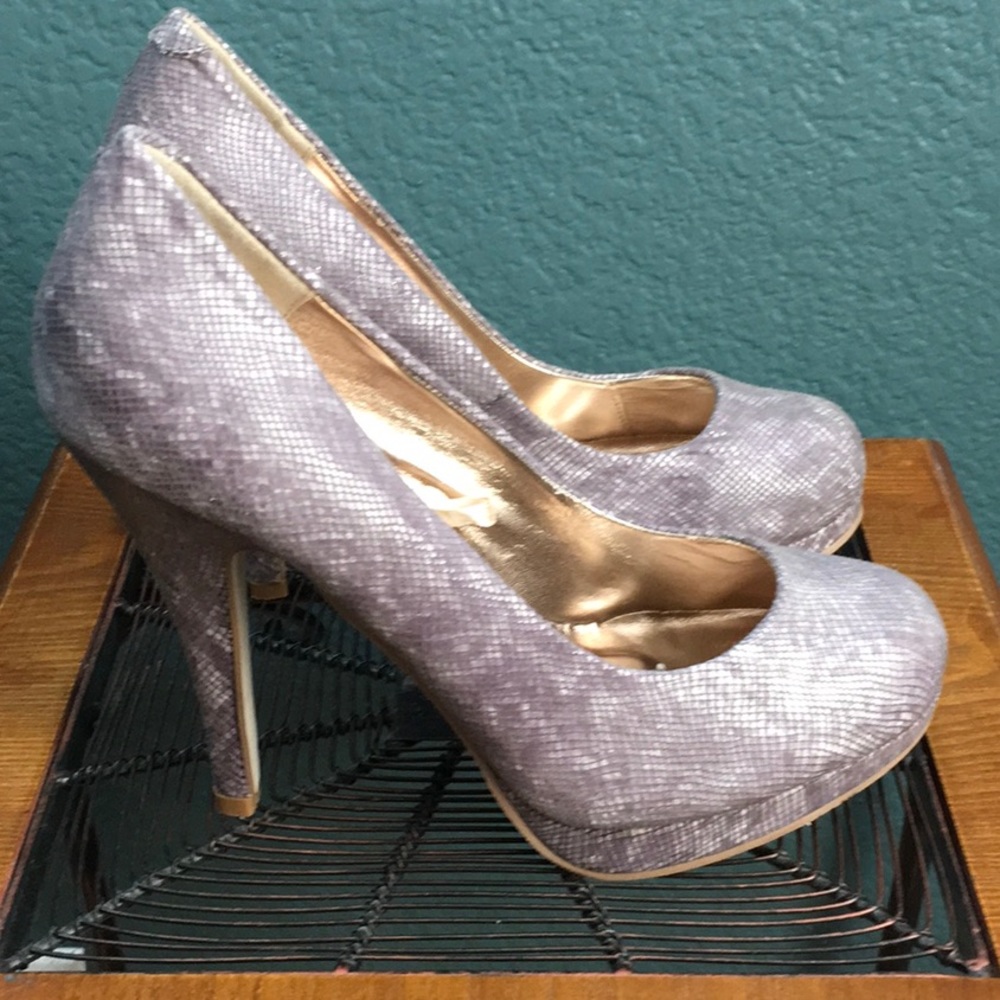 Madden Girl Faux Snake Skin Closed Toe High Heels